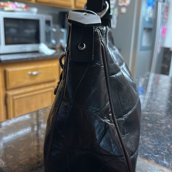 Dooney and Bourke Vintage Harrison Croc Embossed Leather Hobo Bag - Picture 6 of 9